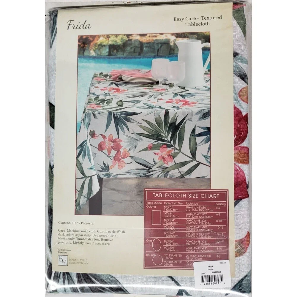 Textured Printed Fabric Tablecloth,60